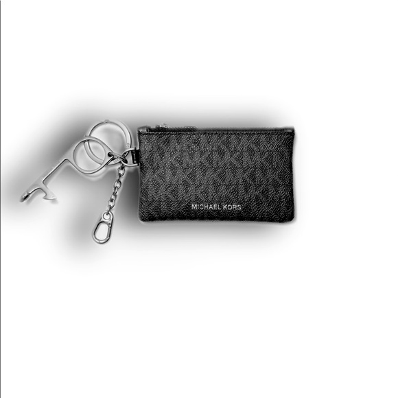 Michael Kors Coin Card Case Pouch WITH/ No Touch Keychain Set Logo - Picture 4 of 5